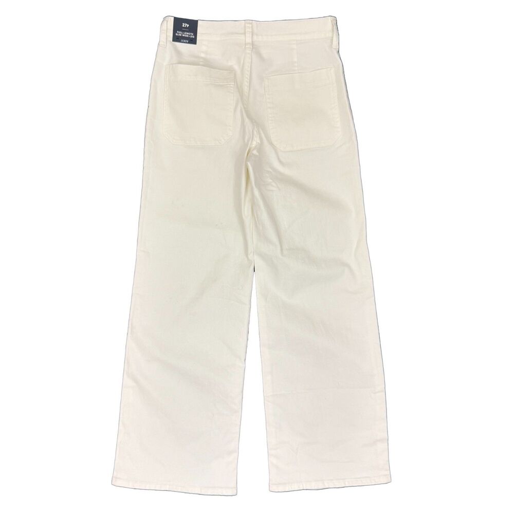 J.CREW Premium Ed Slim Wide Leg Sailor Jean 27P White All Day Stretch NWT B55 - Picture 3 of 6